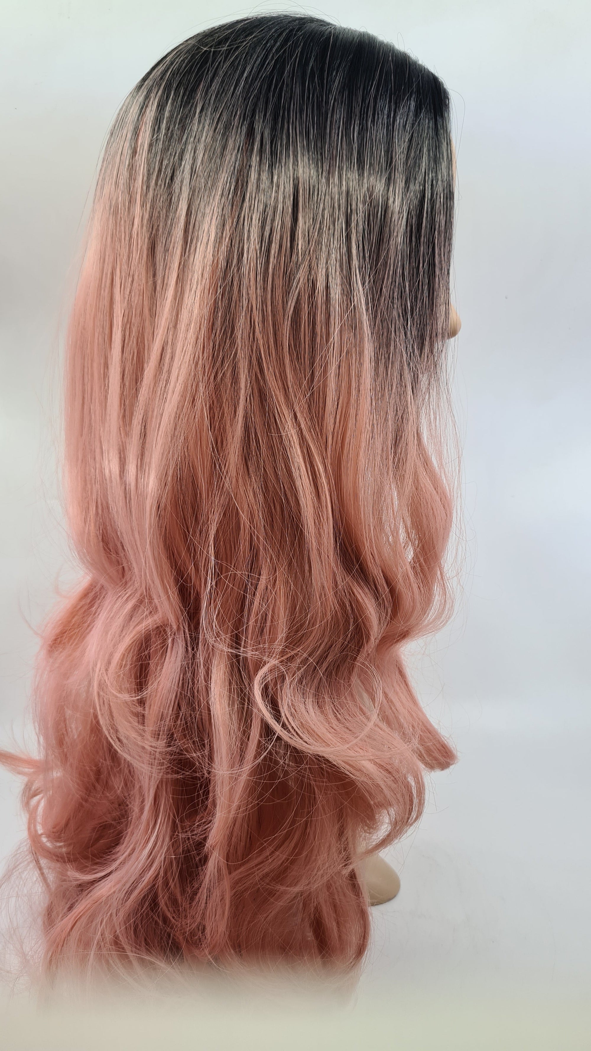 Wig- Samara- Ombre Black to Dusty Pink