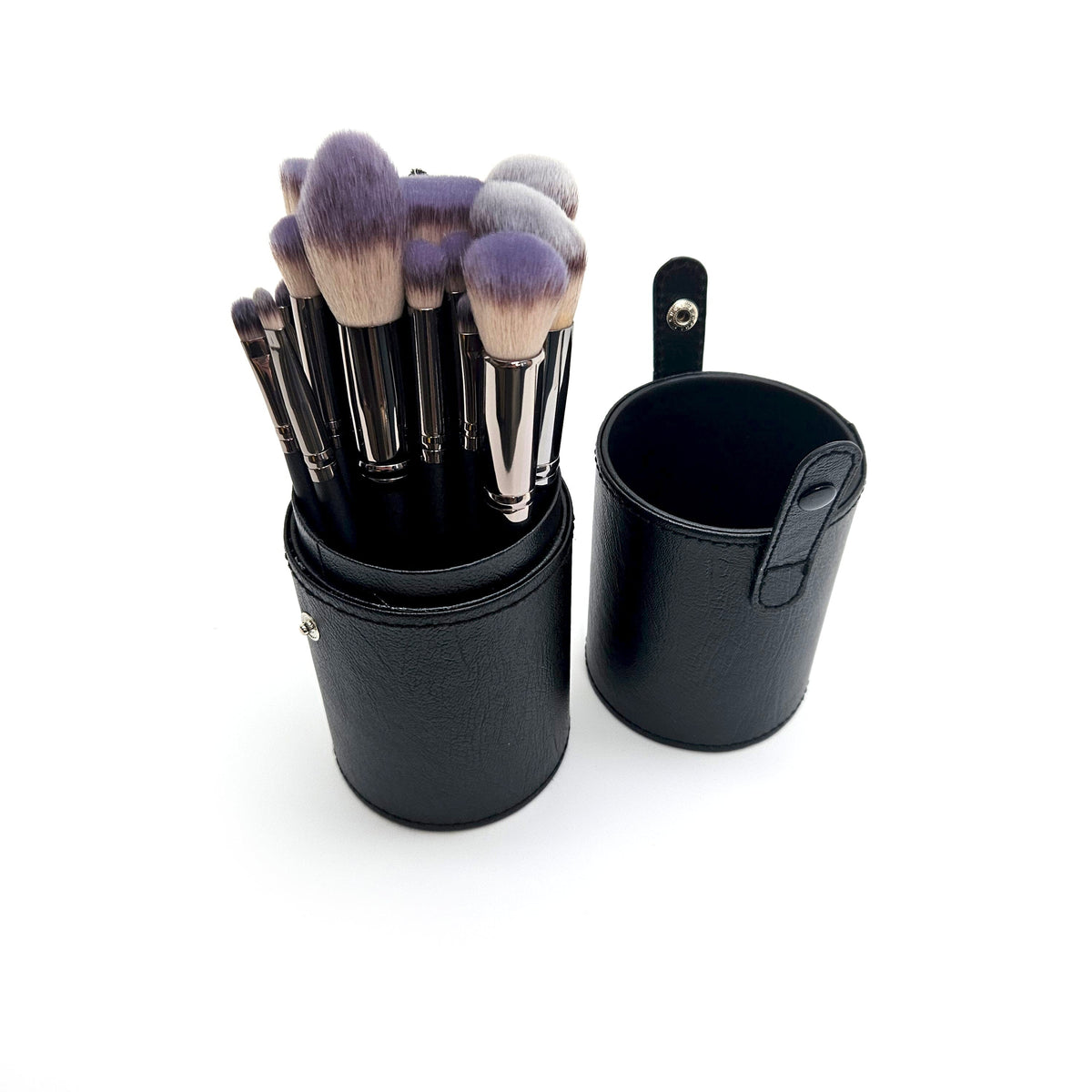 15-Piece Make Up Brush Set with Black Cylinder Case
