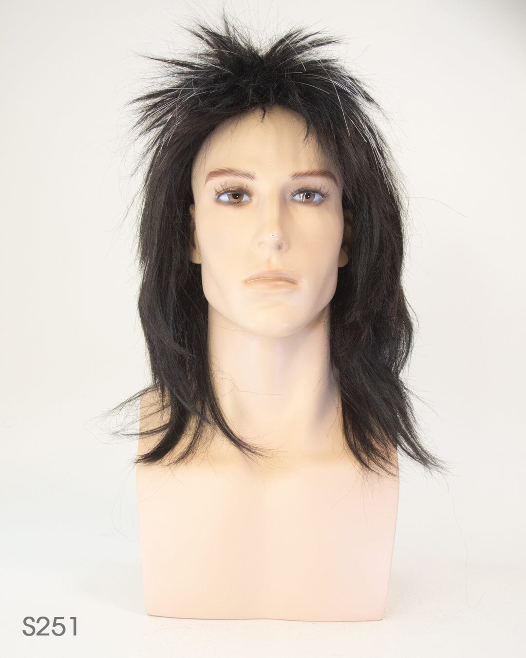 Black With Light Up Plastic Flecks 50cm Synthetic Hair Wig