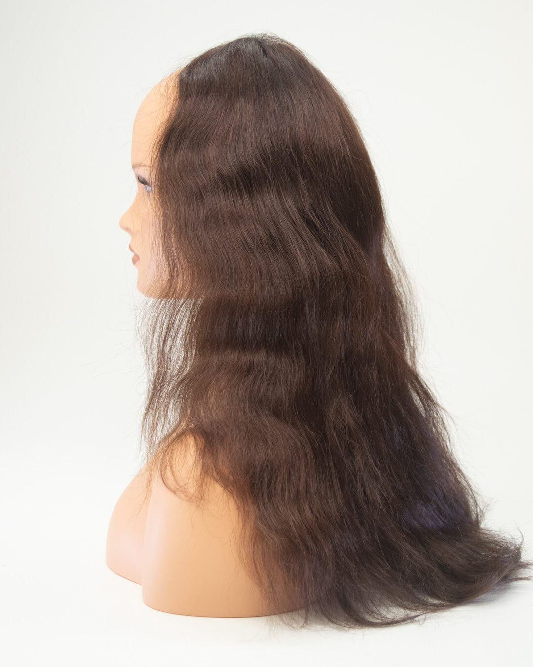 Dark Brown 55cm Human Hair Wig