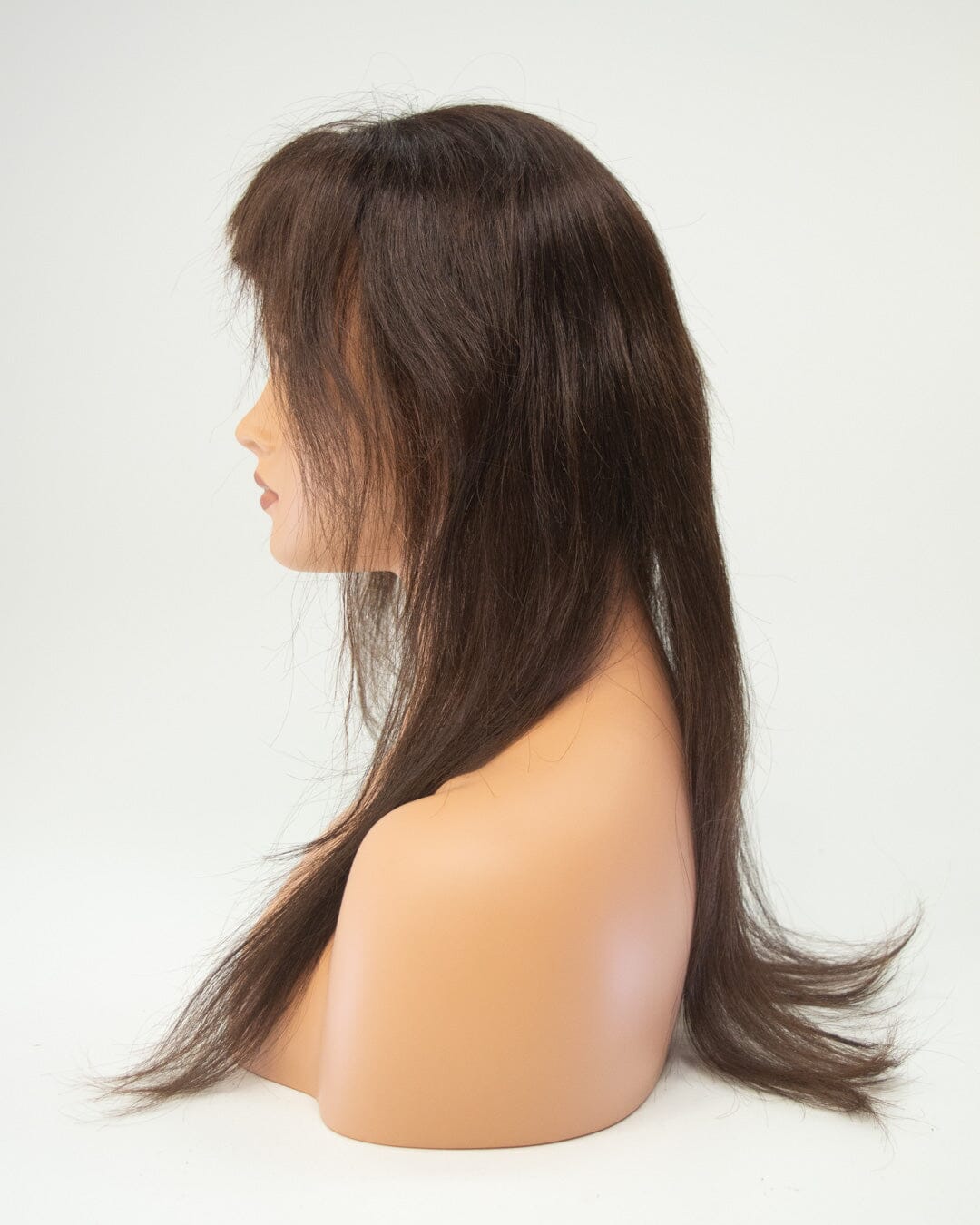 Dark Brown 60cm Human Hair Wig