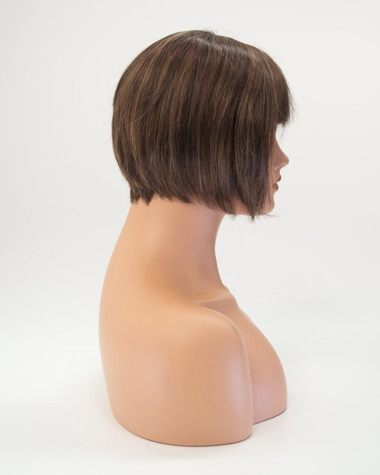 Dark Brown With Highlights 25cm Lace Front Synthetic Hair Wig