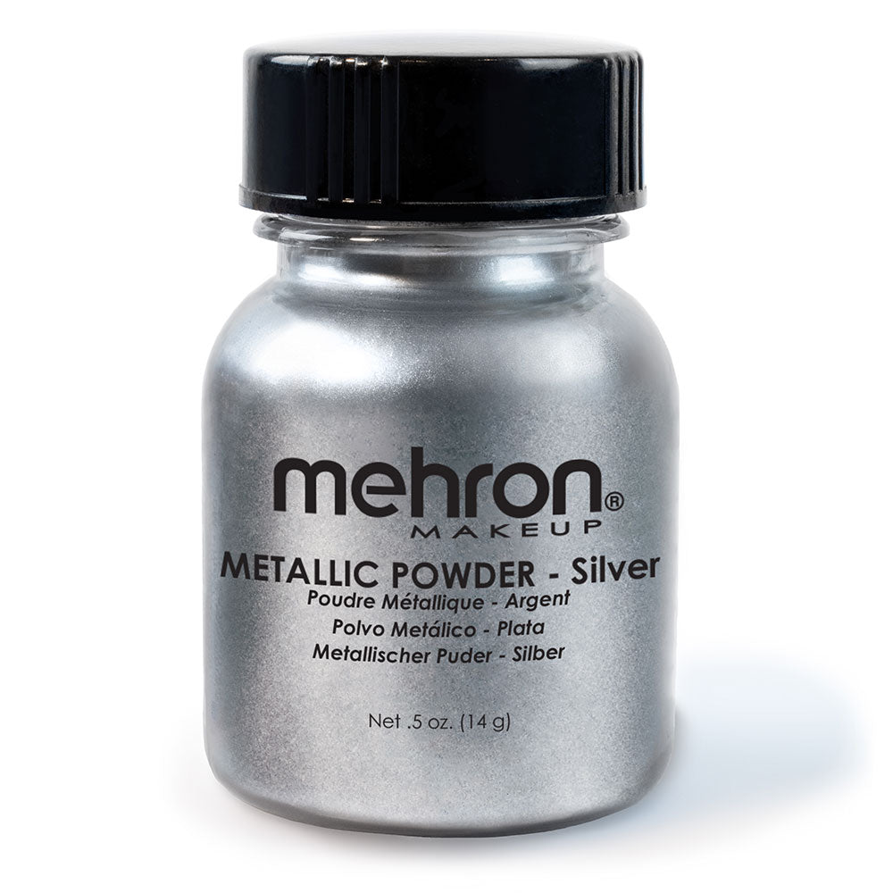 Mehron Metallic Powder Silver with Mixing Liquid