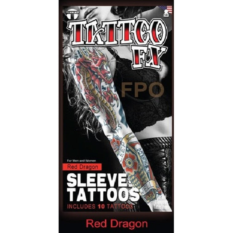 Temporary Tattoos- Red Dragon Sleeve