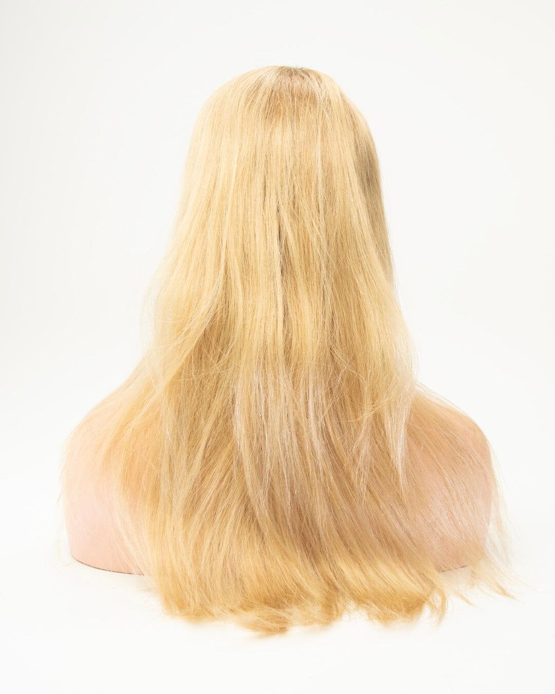 Warm Blonde - Dark Blonde Roots 60cm Human Hair Wig