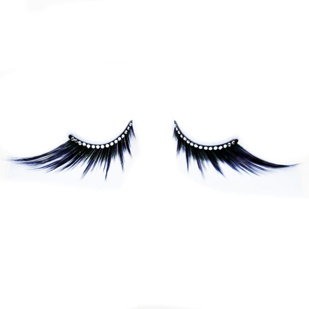 Blue & Black Lashes With Crystals